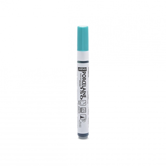 Rotulador porcelana 150 punta fina 0,7mm azul pavo real.