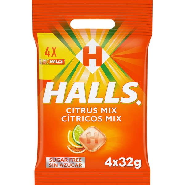 Citrus Mix harte Bonbons Zitrusgeschmack zuckerfrei 4er-Pack Verpackungen 32 g