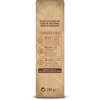 Café descafeinado molido natural intensidad 7 paquete 250 g - Bonka