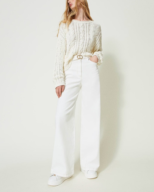 Twinset - Vaqueros de mujer de pernera ancha.