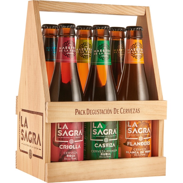 Premium, Rotbier, Weißbier, IPA, Suxinsu, Bohío Traditionell gebrautes Bier 6er-Holzkiste Flaschen 33 cl