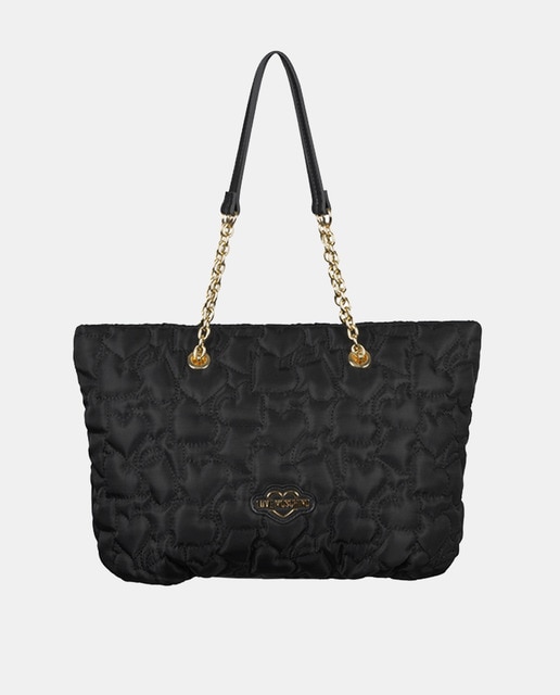 Black tote bag with chain online handles