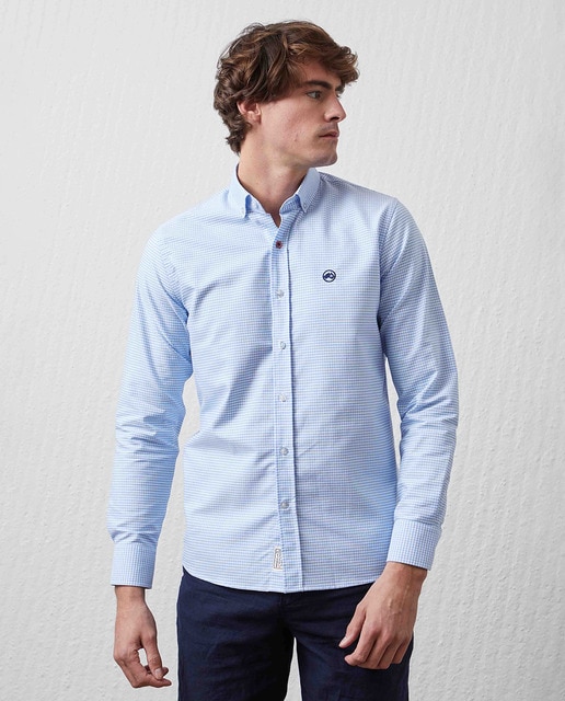 Altonadock - Camisa de hombre basica Cuadro Vichy patron Slim.