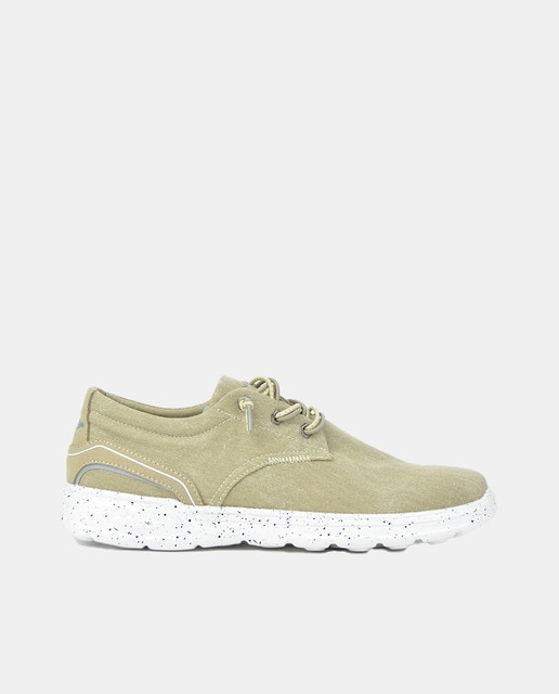 Zapatos de cordones de hombre en textil con elásticos