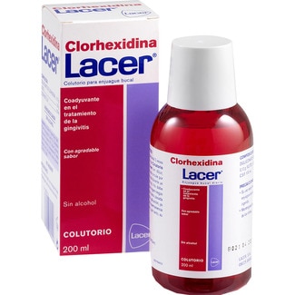 LACER Clorhexidina enjuague bucal diario indicado para gingivitis y periodontitis frasco 200 ml