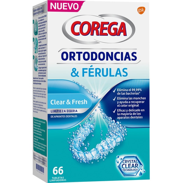 Ortodoncias & Férulas antibakterielles Tages-Reinigungsmittel für Zahnspangen Box 66 Tabletten Reiniger