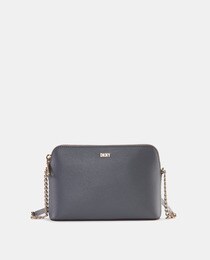 Grey leather shoulder discount bag