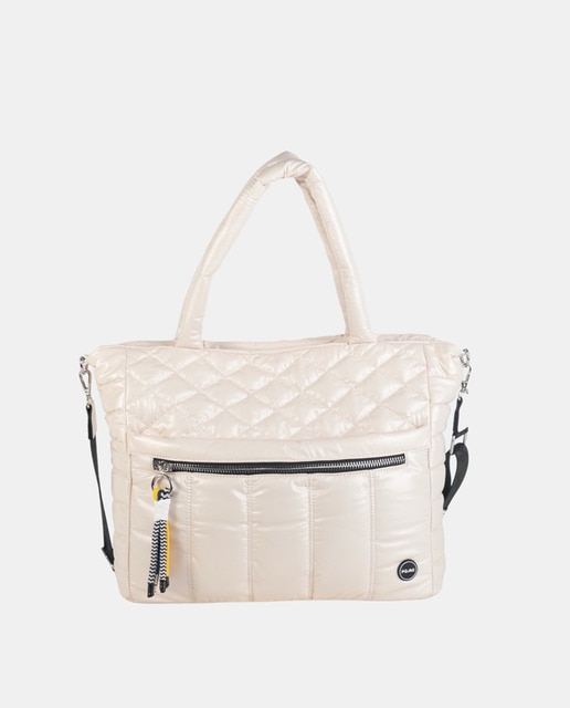 Bolso shopper de nylon acolchado con doble asa