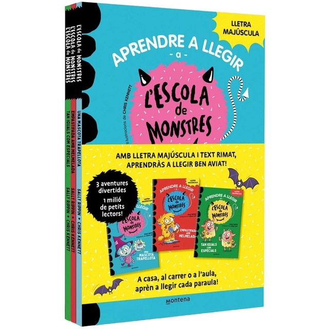 Aprendre a llegir a l'Escola de Monstres - Pack amb els llibres 1, 2 i 3: Amb lletra MAJÚSCULA (llibres per a nens a partir de 5 anys) (Tapa blanda)