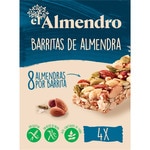 barritas de almendra a la sal sin gluten y sin aceite de palma 4 unidades estuche 84 g