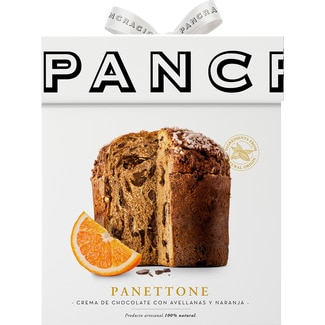 PANCRACIO Panettone mit Milchschokolade, Haselnüssen und Orange 100% natürlich Karton 500 g