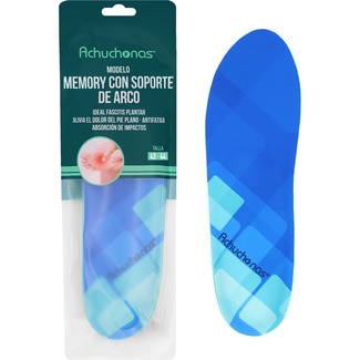 ACHUCHONAS Einlegesohle Memory Fascitis mit Bogenschutz gegen Erschöpfung Größe 43-44 Tasche 1 Einheit