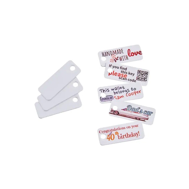 Pack 20 placas PVC perforadas y adhesivas 45x18mm e-mark Colop blanco brillo.