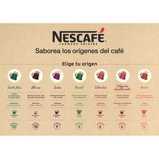 Café lungo pure arabica intensidad 8 Brazil estuche 18 cápsulas compatibles con máquinas Nespresso - Nescafe Farmers Origins