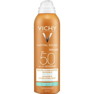 VICHY IDEAL SOLEIL protector solar en bruma invisible hidratante para pieles sensibles SPF 50 acabado en seco spray 200 ml