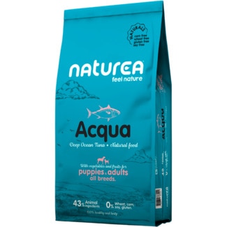 Naturea Almento Seco Acqua para Cão sabor Atum embalagem 12 kg