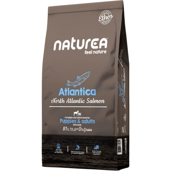 Alimento Seco para Cão Adulto e Pequeno Atlantica sabor Salmão embalagem 10 kg