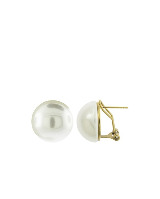 Pendientes Media Perla Omega Gold