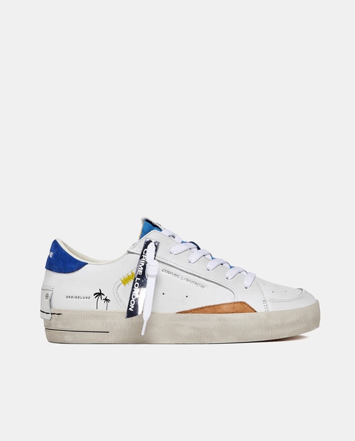 Zapatillas de hombre tipo basket  en piel y textil