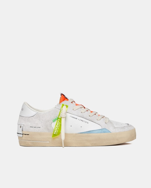 Zapatillas de hombre tipo basket  en piel y textil