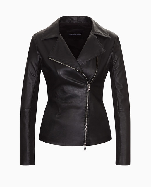 Emporio armani clearance black leather jacket