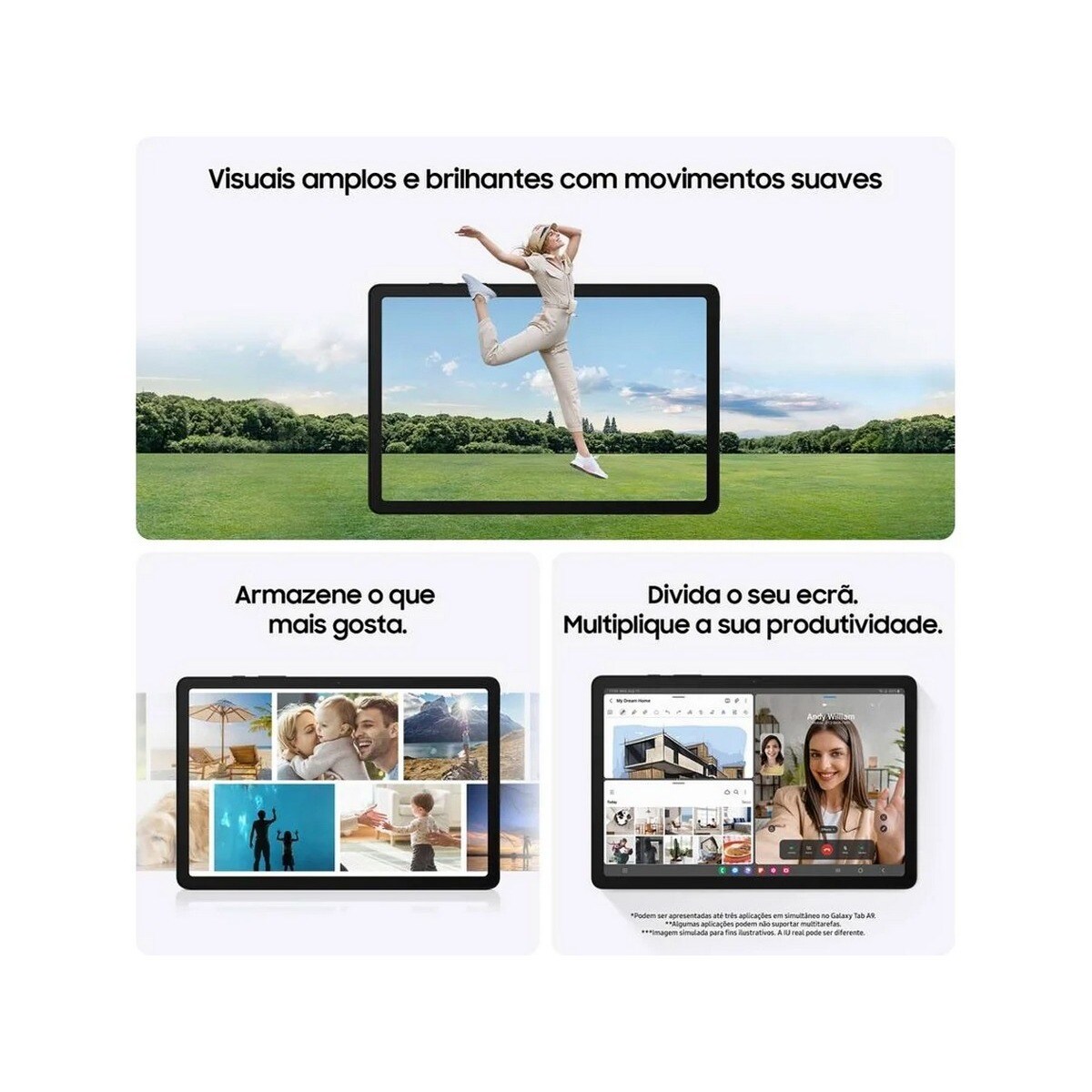 Tablet Samsung Galaxy Tab A9 8,7'', RAM 4GB + 64 GB, Wi-Fi + 4G , Android 13 - Grafite 5