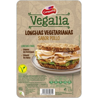 CAMPOFRIO Vegalia vegetarische Scheiben Hähnchengeschmack in dünnen Scheiben Behälter 90 g