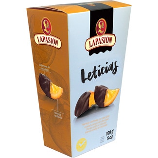 LA PASION Leticias naranja confitada con chocolate estuche 150 g