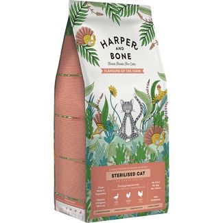 HARPER&BONE pienso para gatos adultos esterilizados con pato, pollo y pavo bolsa 2 kg
