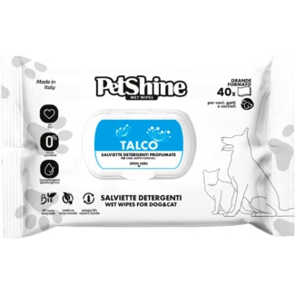 Petshine Toalhitas Talco embalagem 40 unidades