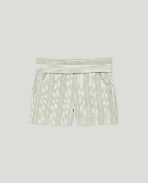Bermuda 100% lino de niño con estampado de rayas