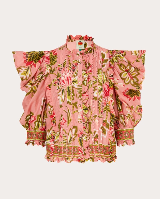 Camisa de algodón estampada