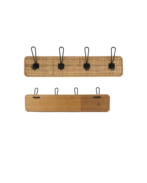 Percha 4 ganchos madera-metal