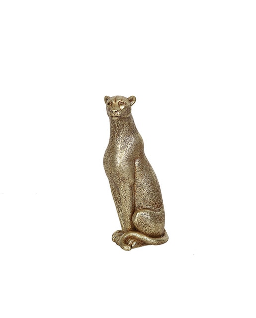 Figura leopardo resina dorado