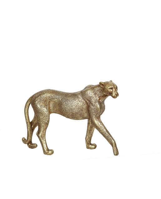 Figura leopardo resina dorado