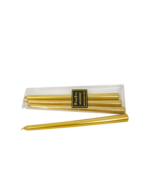 Set 4 velas pilar dorada
