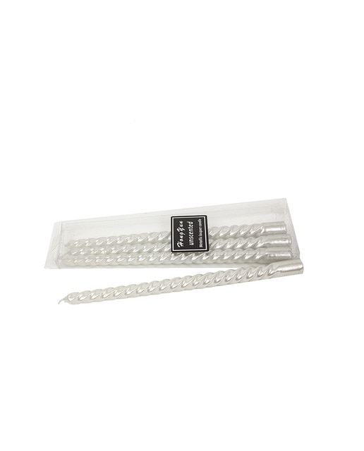 Set 4 velas twister plateada