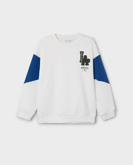 Sudadera felpada con cuello redondo