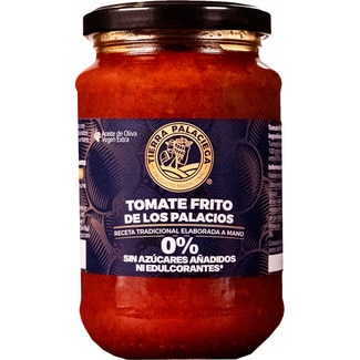 TIERRA PALACIEGA Tomate frito de los Palacios elaborada con aceite de oliva virgen natural 0% azucares tarro 335 g