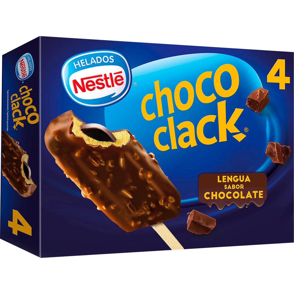 bombón helado de vainilla con chocolate almendrado relleno de cacao sin gluten 4 unidades