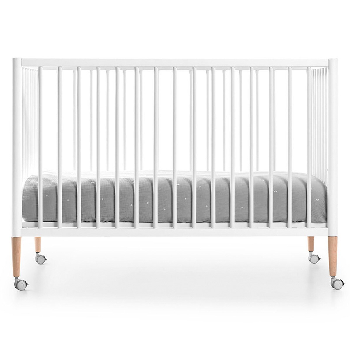 Berço de Madeira Montessori Tesori - 120x60 cm Branco-2