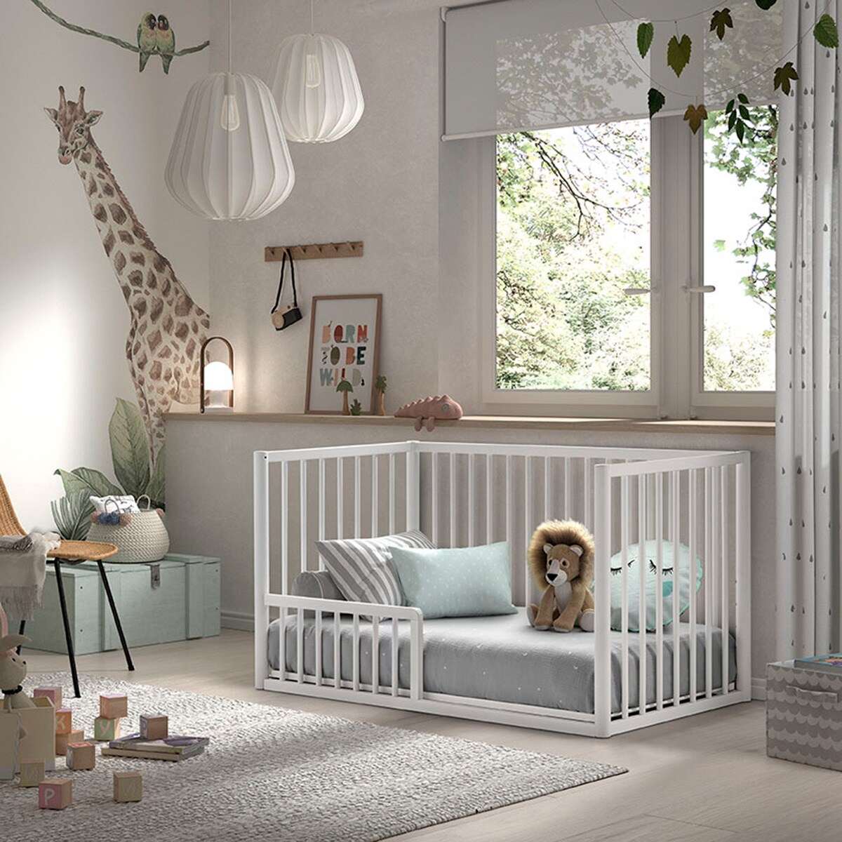 Berço de Madeira Montessori Tesori - 120x60 cm Branco-6