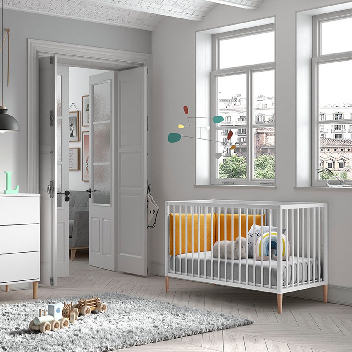 Berço de Madeira Montessori Tesori - 120x60 cm Branco-5