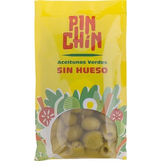 LA ESPAÑOLA aceitunas verdes sin hueso Pin Chin bolsa 75 g neto escurrido