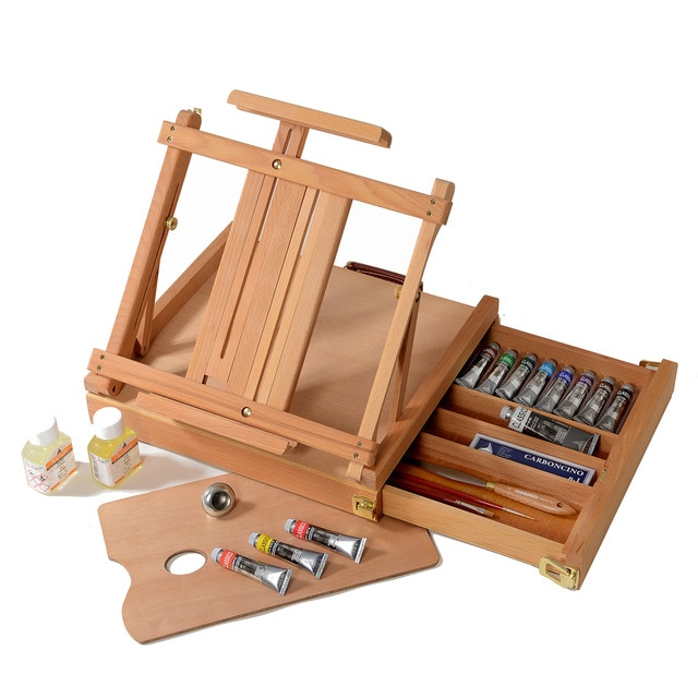 Maletín de madera de raiz de haya, pintura al óleo para bellas artes 22 unidades Classico Maimeri