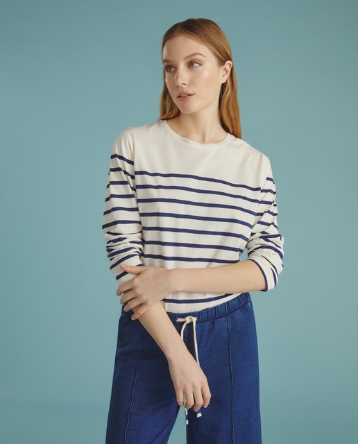 Camiseta rayas marineras mujer