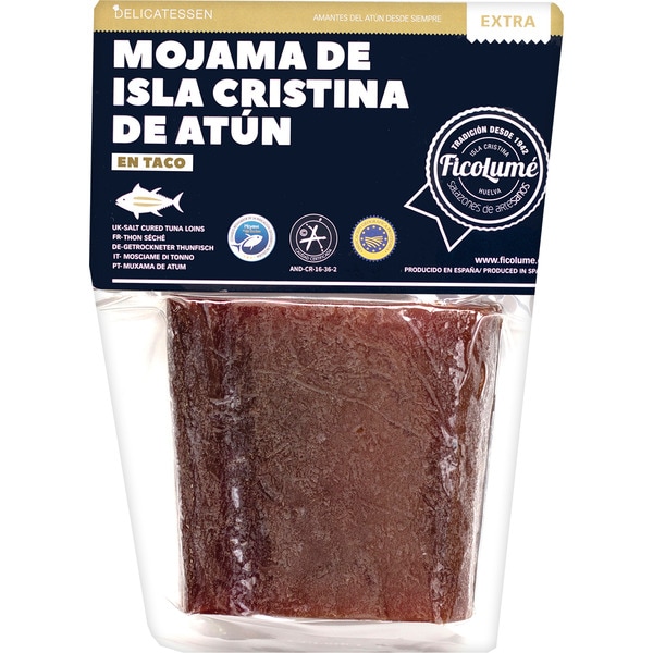 Dried salted tuna PGI Mojama de Isla Cristina approximate weight cube 300 g