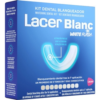 LACER Blanc White Flash kit dental blanqueador 1 each contiene férula fotoluminiscente+ gel preparador + gel dental blanqueador