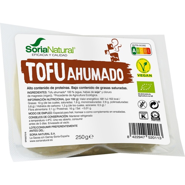 geräucherter Bio-Tofu, glutenfrei und vegan Behälter 00250 g