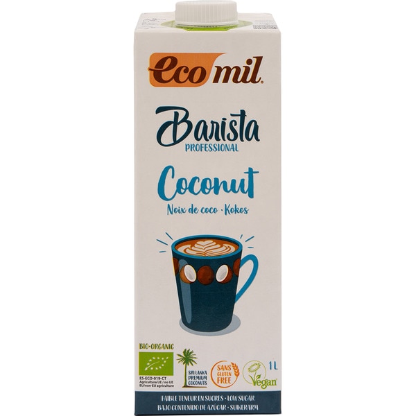 Barista Profesional bebida de coco ecológica sin gluten y sin lactosa brik 1 l